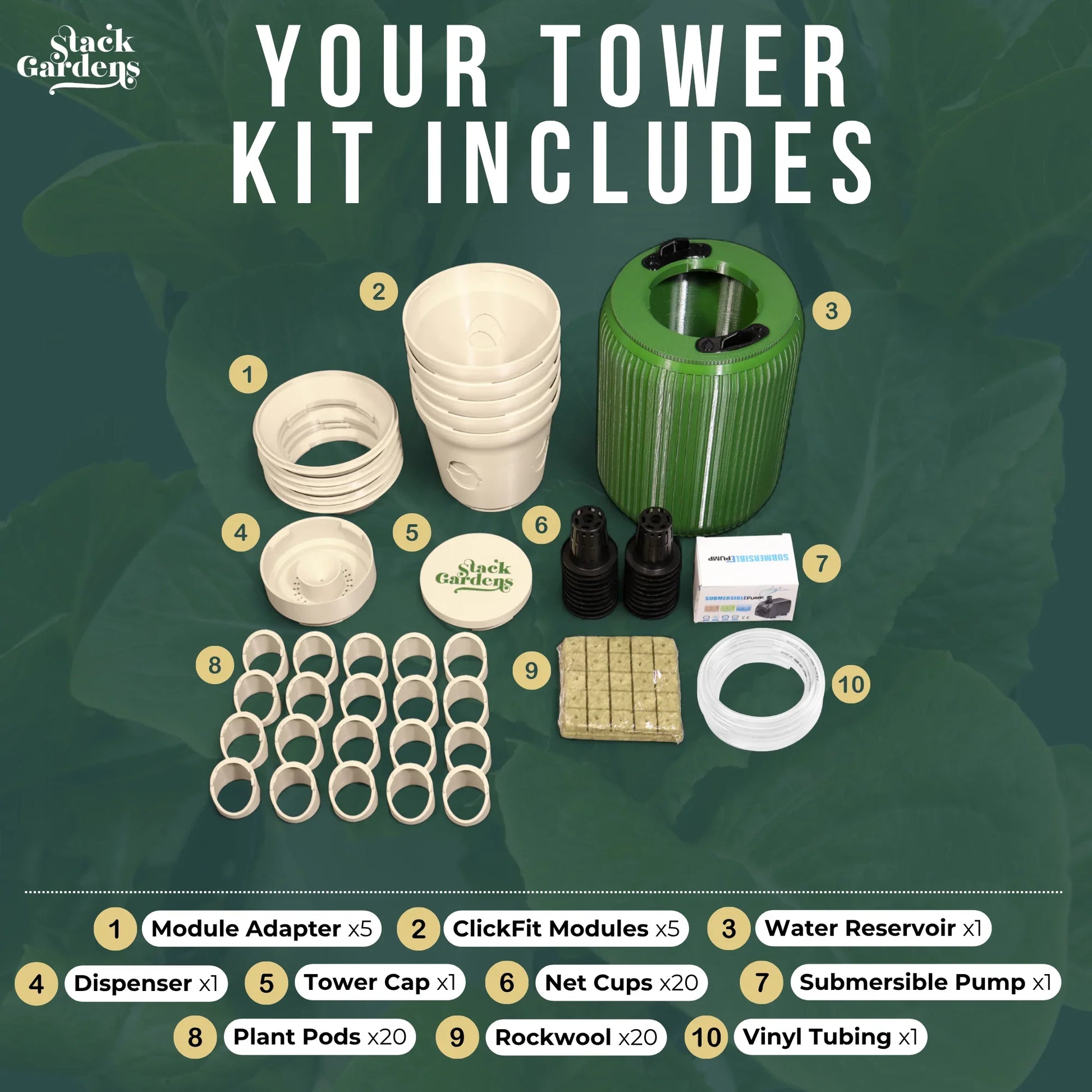 ClickFit Outdoor Hydroponic Tower - Stack Gardens